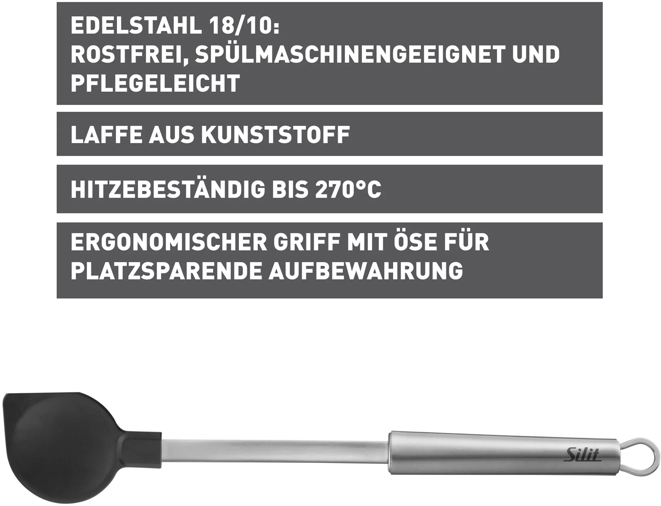 Silit Classic Line Kochlöffel – 34 cm, hitzebeständig, ideal für Antihaft-Pfannen